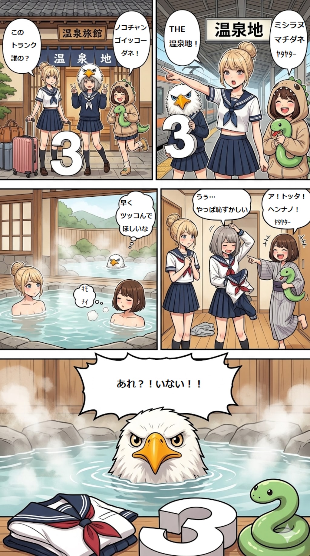 ノコと金団子　温泉旅行編