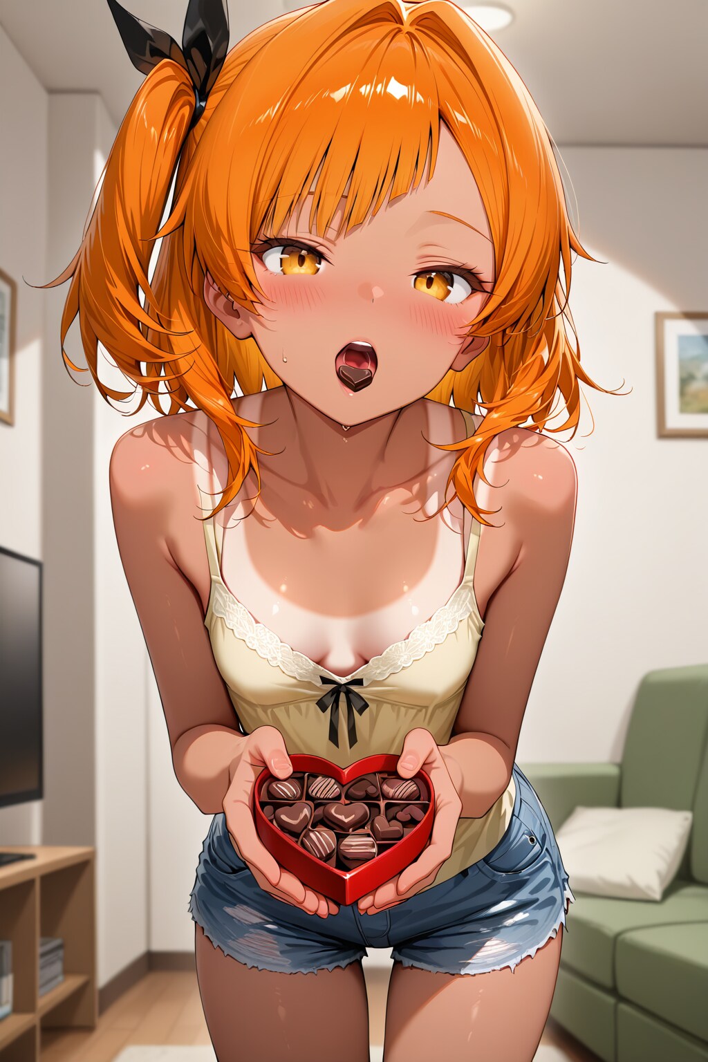 褐色オレンジ義妹ちゃん あ～ん(して貰った)