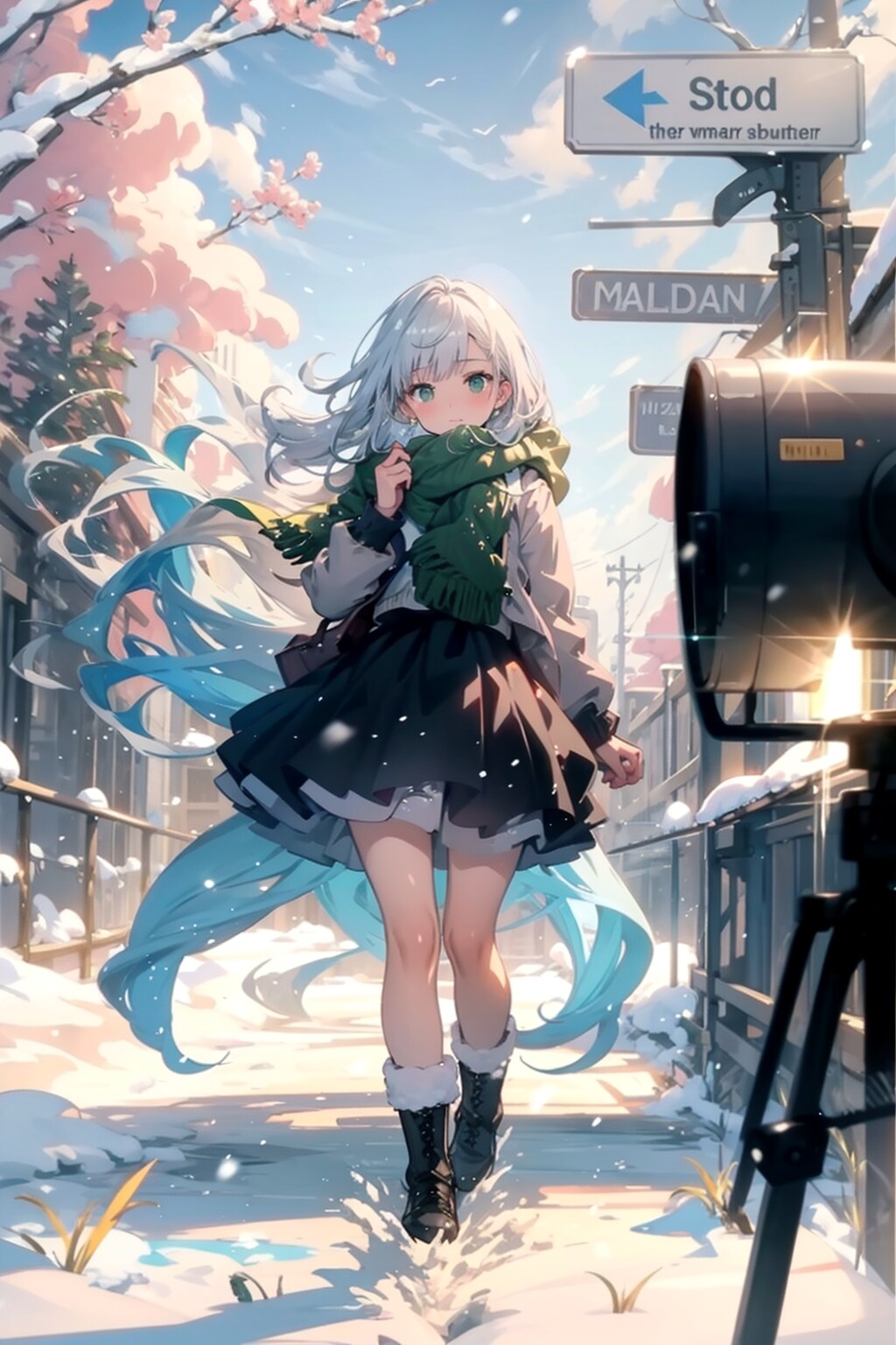 春、雪交じりの桜 | の人気AIイラスト・グラビア