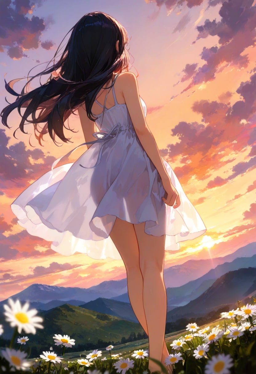 夕陽の高原