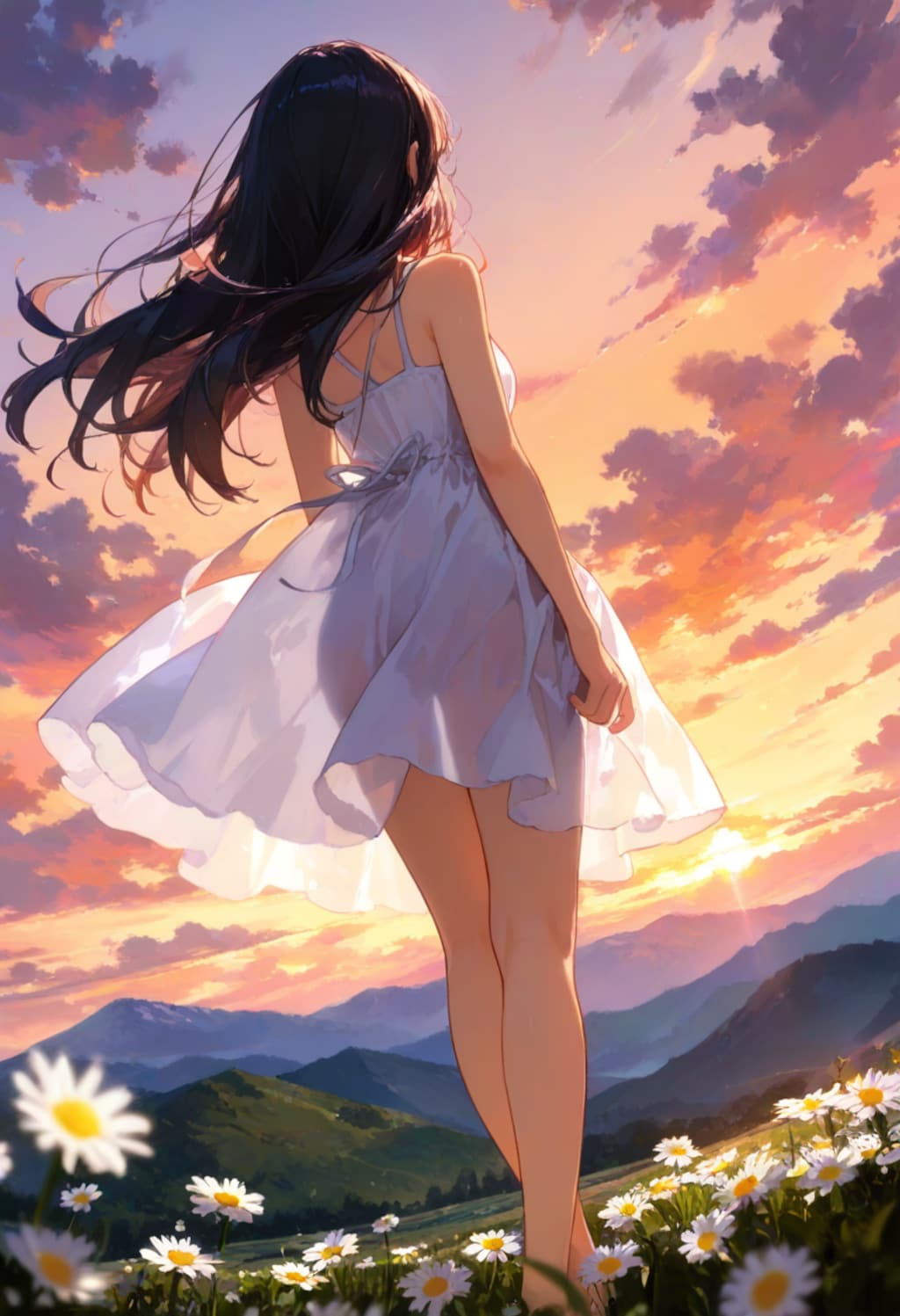 夕陽の高原