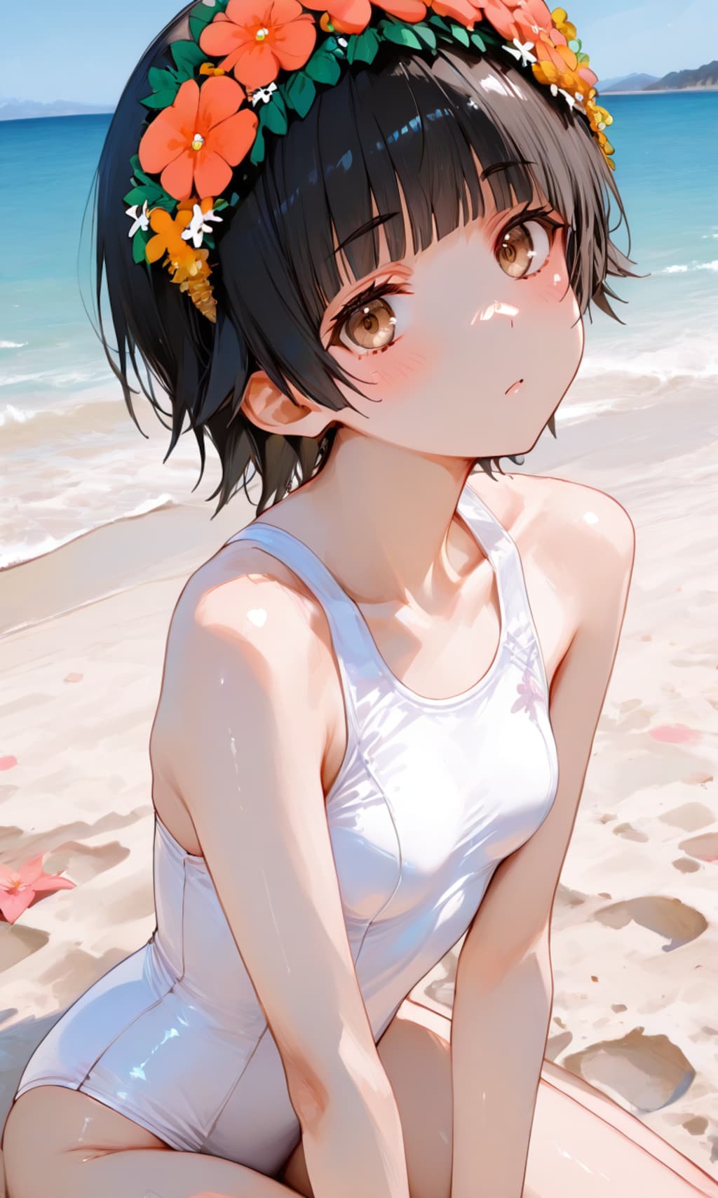 初春はこちらを見つめている