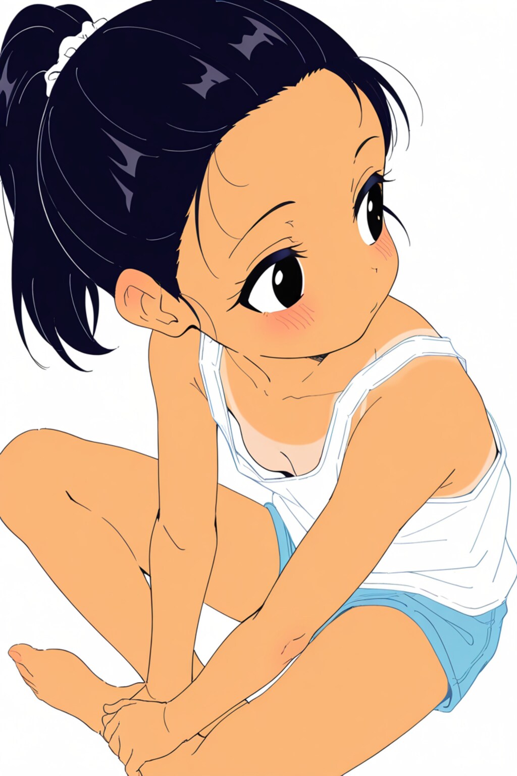 日焼けあとがある女の子