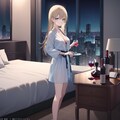 夜景の見えるタワマン、美女とワイン絵になります。 3枚目