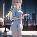 夜景の見えるタワマン、美女とワイン絵になります。 6枚目
