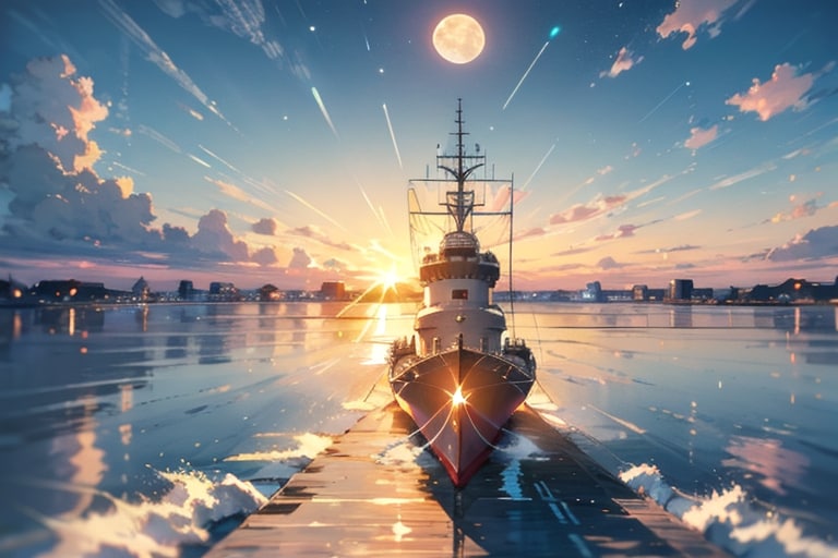 軍艦と夕日 | の人気AIイラスト・グラビア
