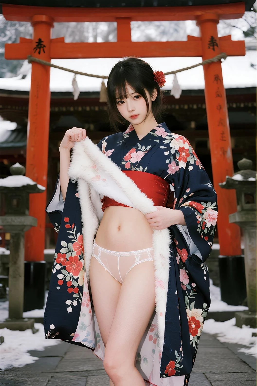 着物からチラリ