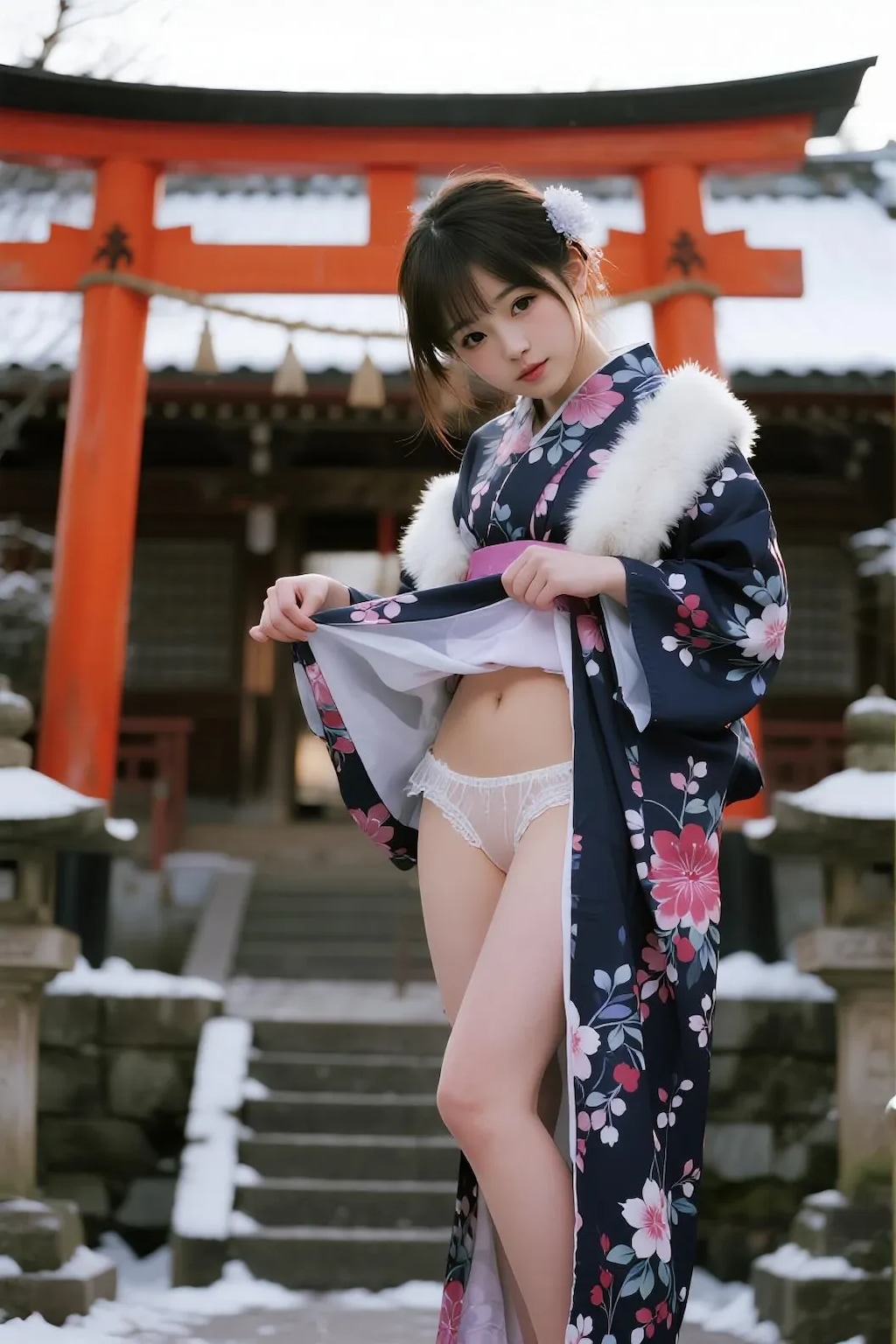 着物からチラリ
