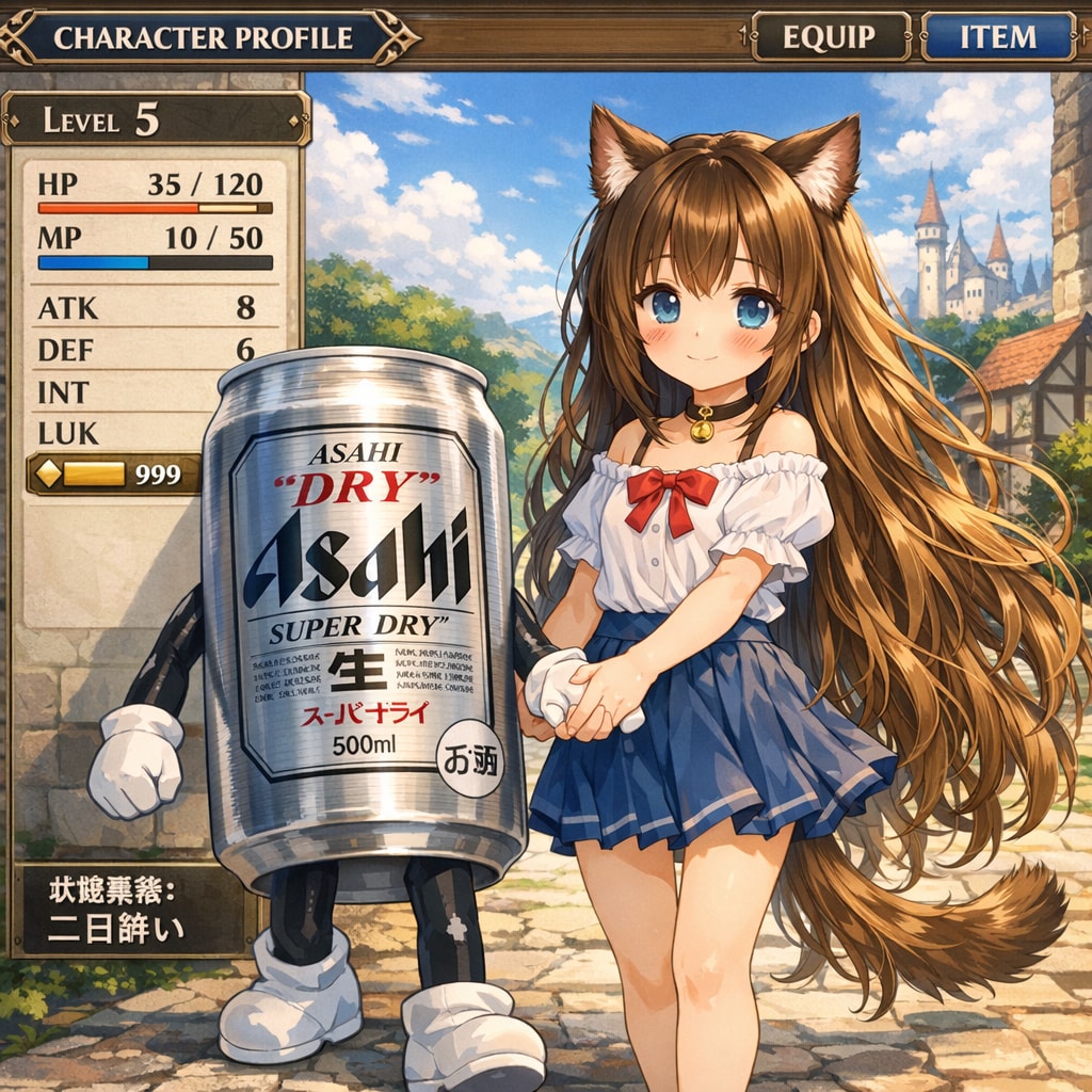 小さな女の子のステータス画面