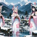 温泉の入り方が異なる世界のケモ耳お嬢様たち（その２） 2枚目