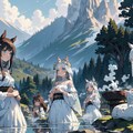 温泉の入り方が異なる世界のケモ耳お嬢様たち（その２） 3枚目