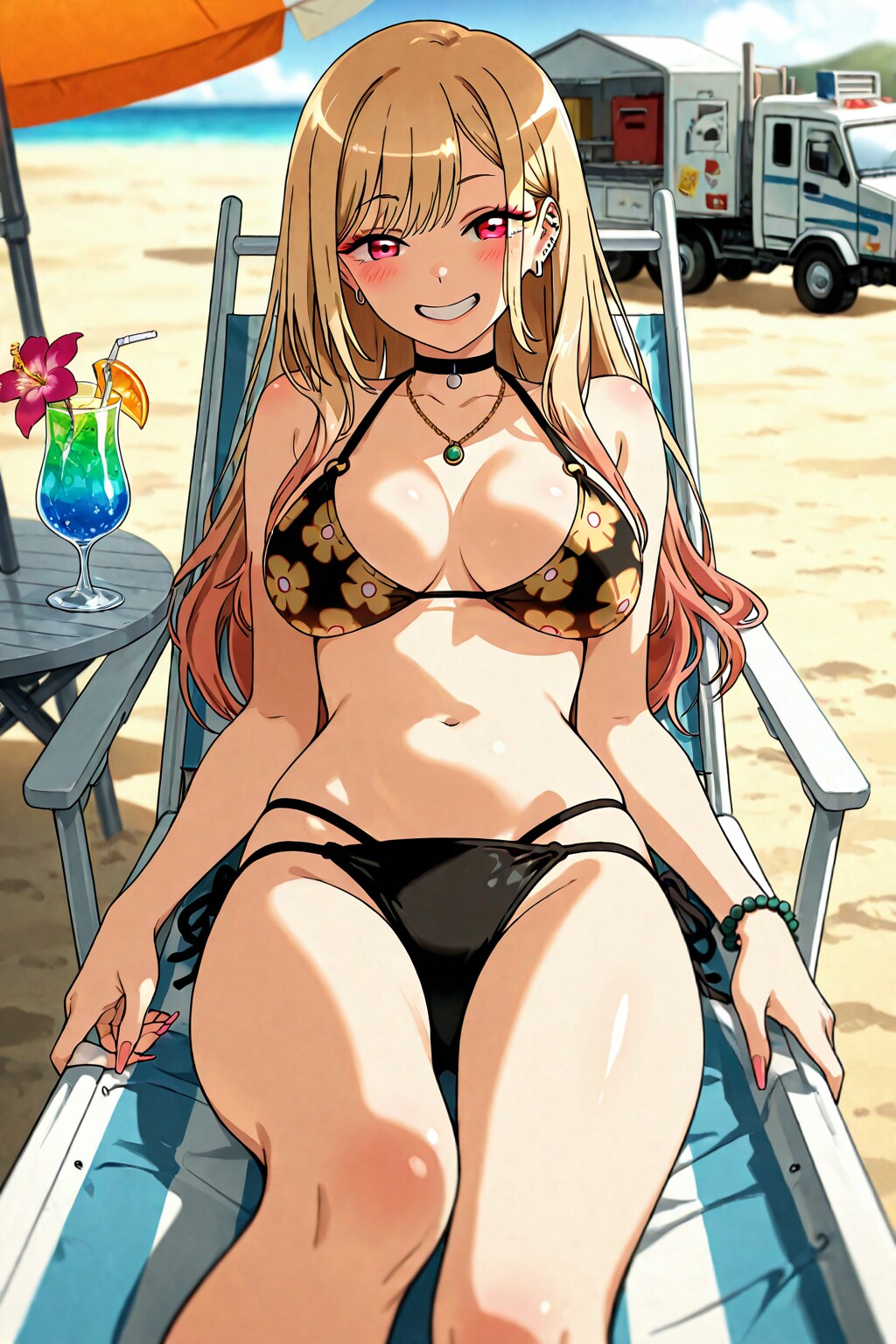 常夏ビーチでアドトラックバカンスな海夢ちゃん👙🏖️🍹🚚❤️