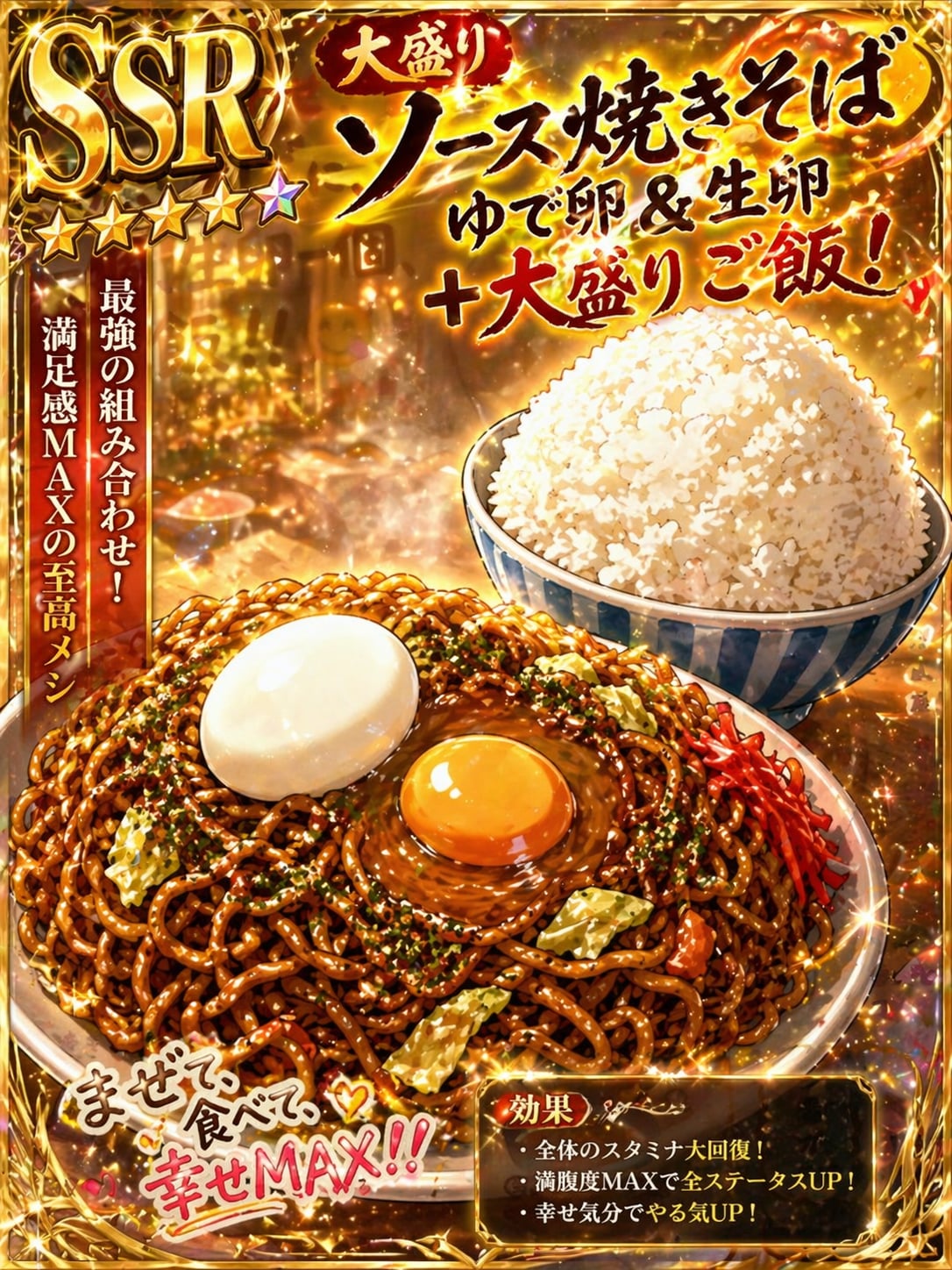 至高の大盛り・大盛りご飯＆大盛り焼きそば！！ | の人気AIイラスト・グラビア