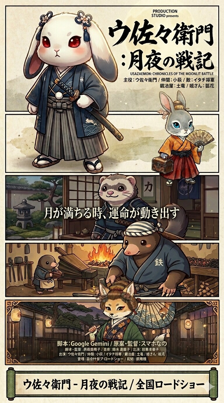 ウサギは1羽だ！ウ佐々衛門:月夜の戦記