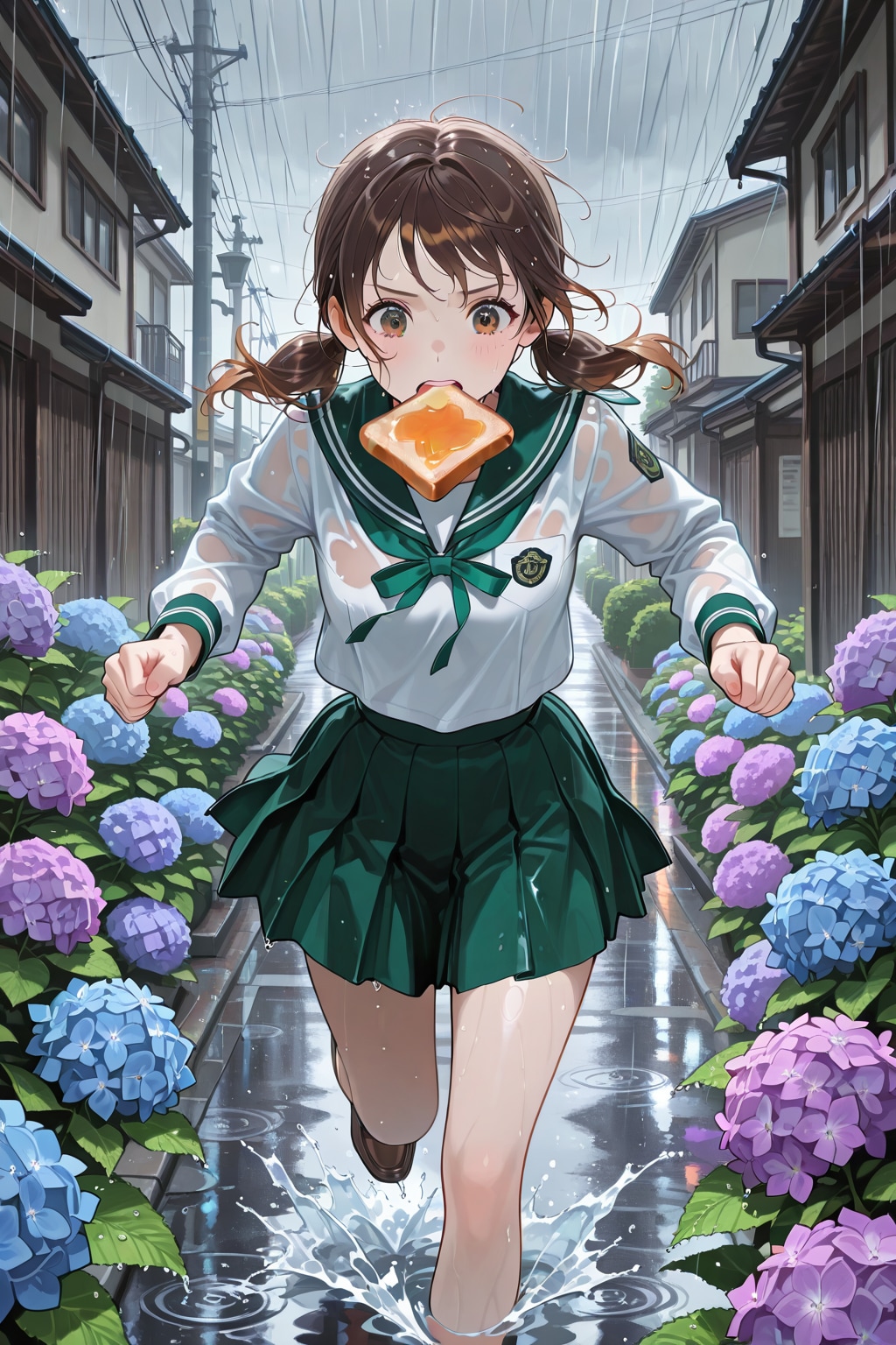 どしゃぶりのトーストランニング