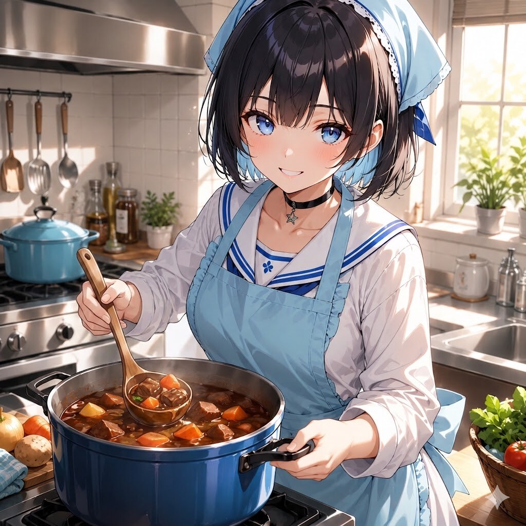 ビーフシチューを煮込む本田ちゃん