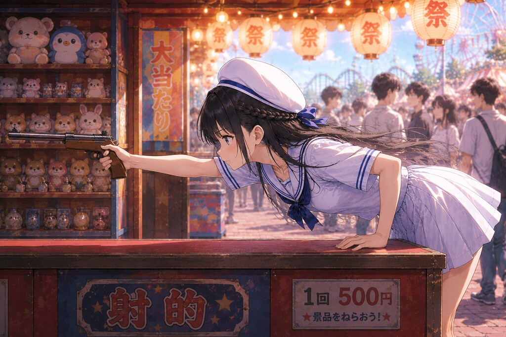 射的（横から）