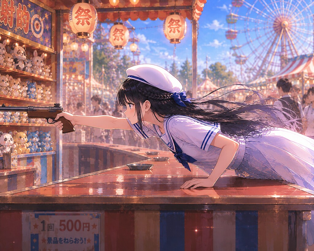 射的（横から）