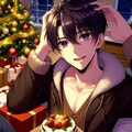クリスマスケーキと、黒髪短髪男性★その3(3枚) 3枚目