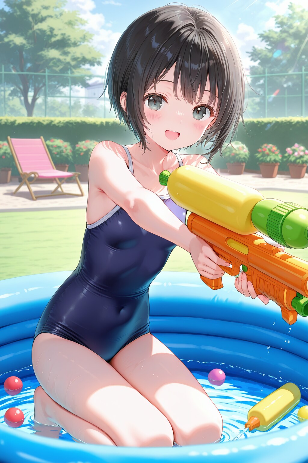 スクール水着少女