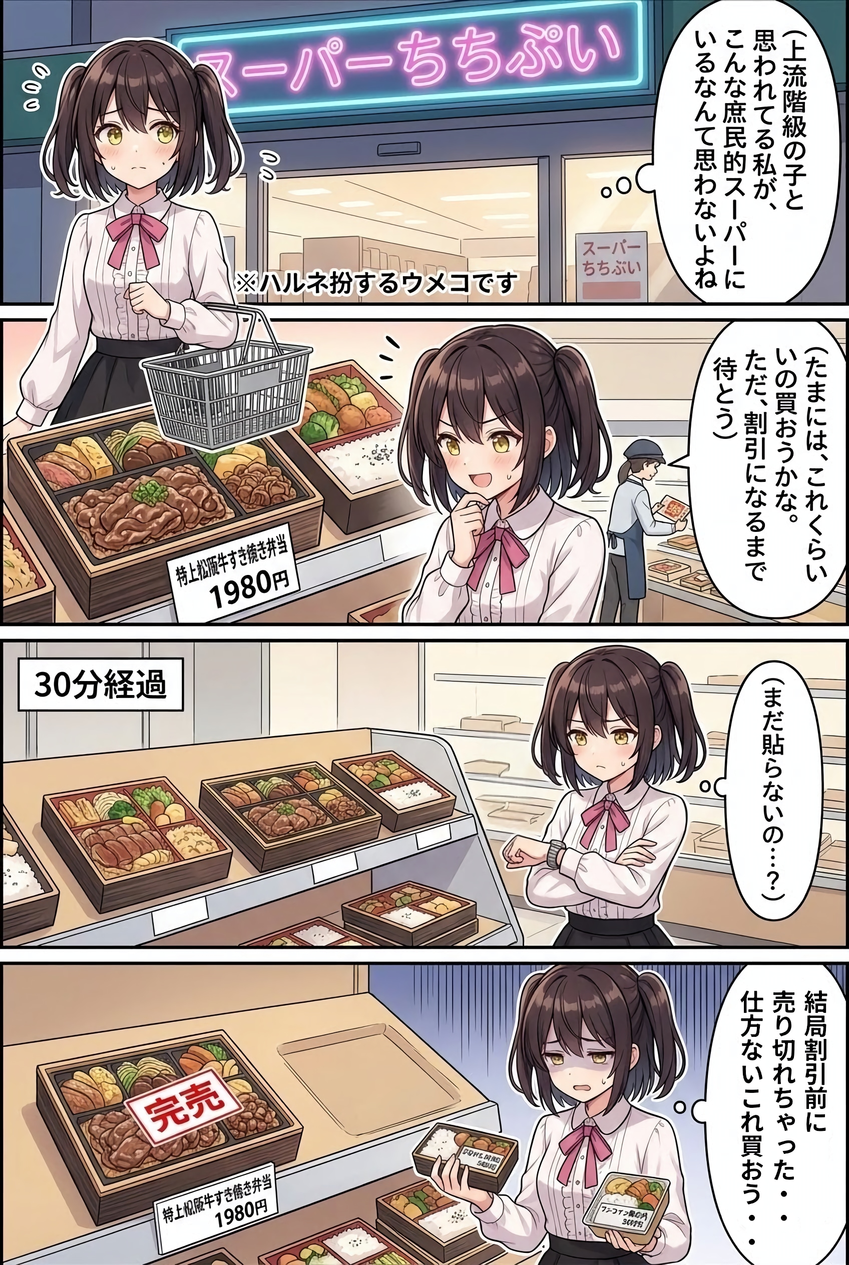 頑張れハルネちゃん〜割引シール待ちぼうけ編 | の人気AIイラスト・グラビア