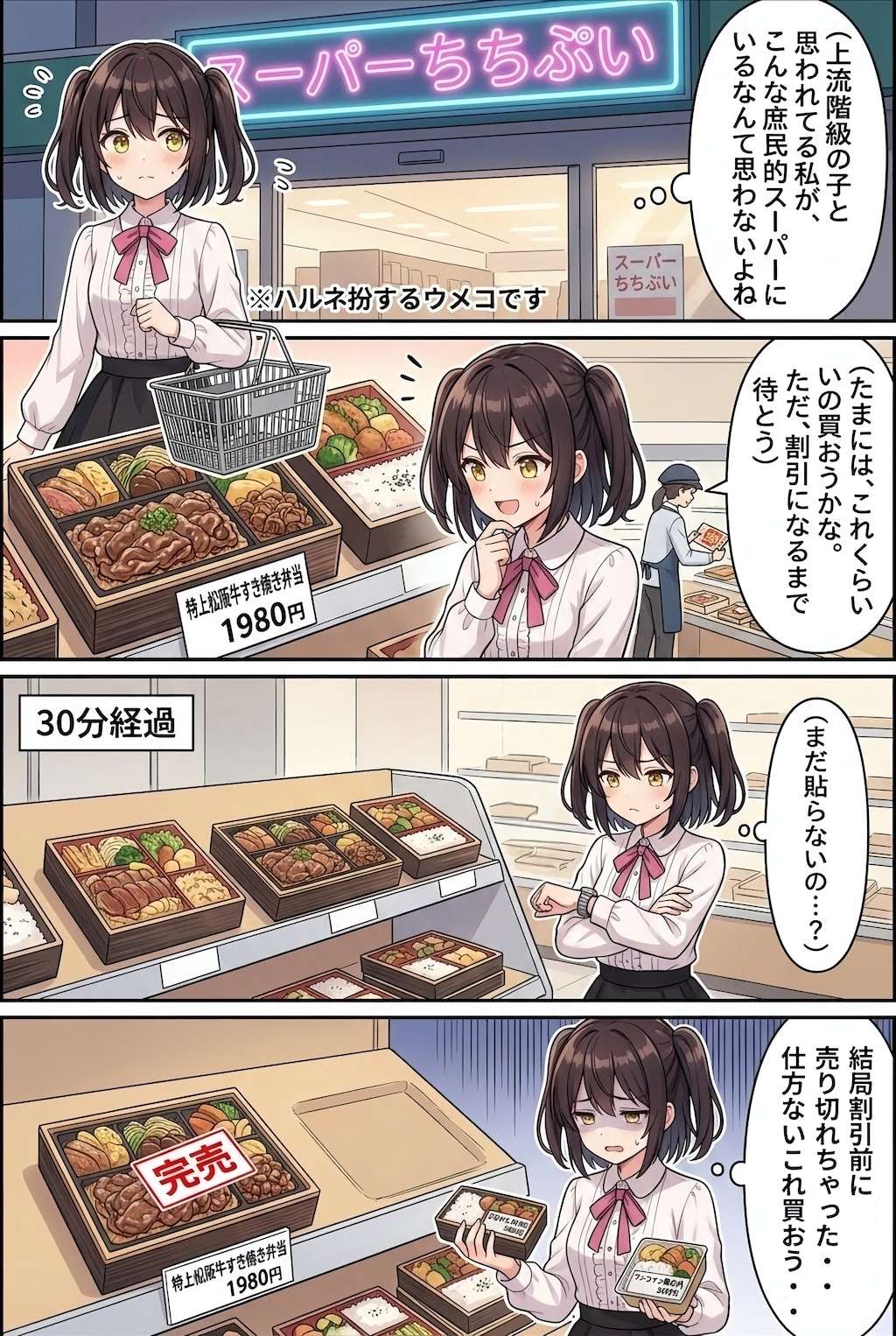 頑張れハルネちゃん〜割引シール待ちぼうけ編