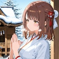 巫女衣装の心実 2枚目