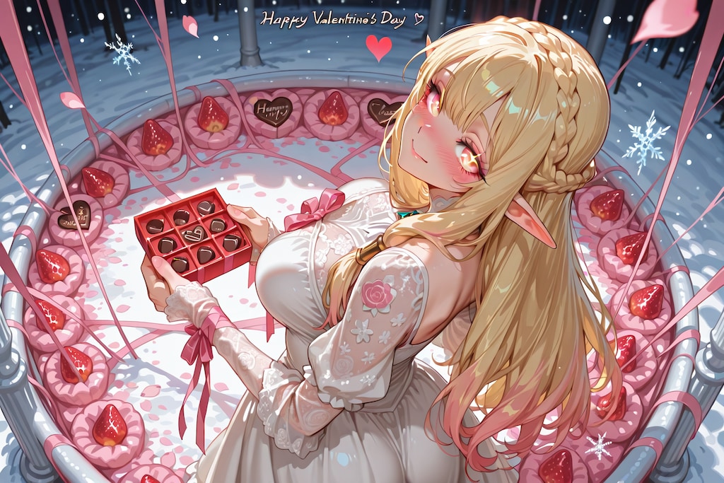 バレンタインなエルフの女の子