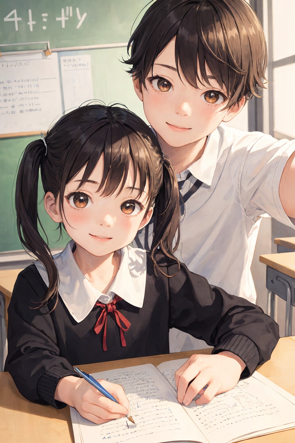 教室で撮影