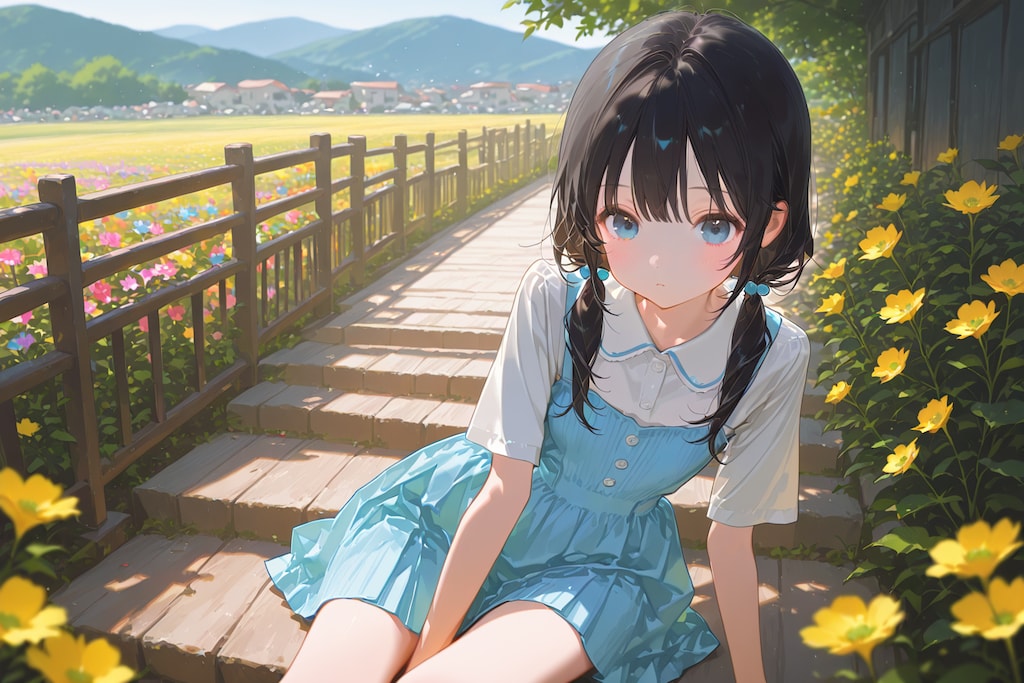 花畑と少女(PEGASUS)