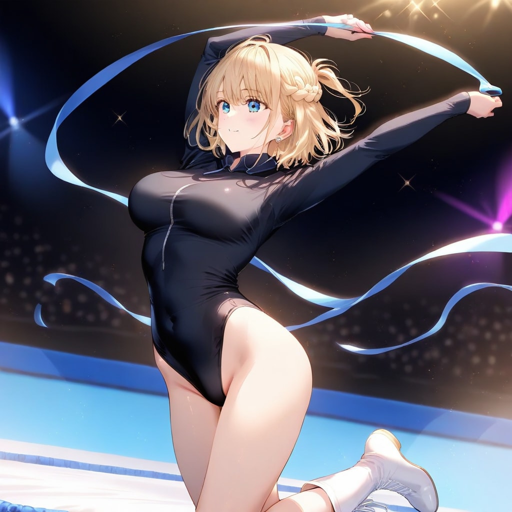 金髪ショート新体操美少女