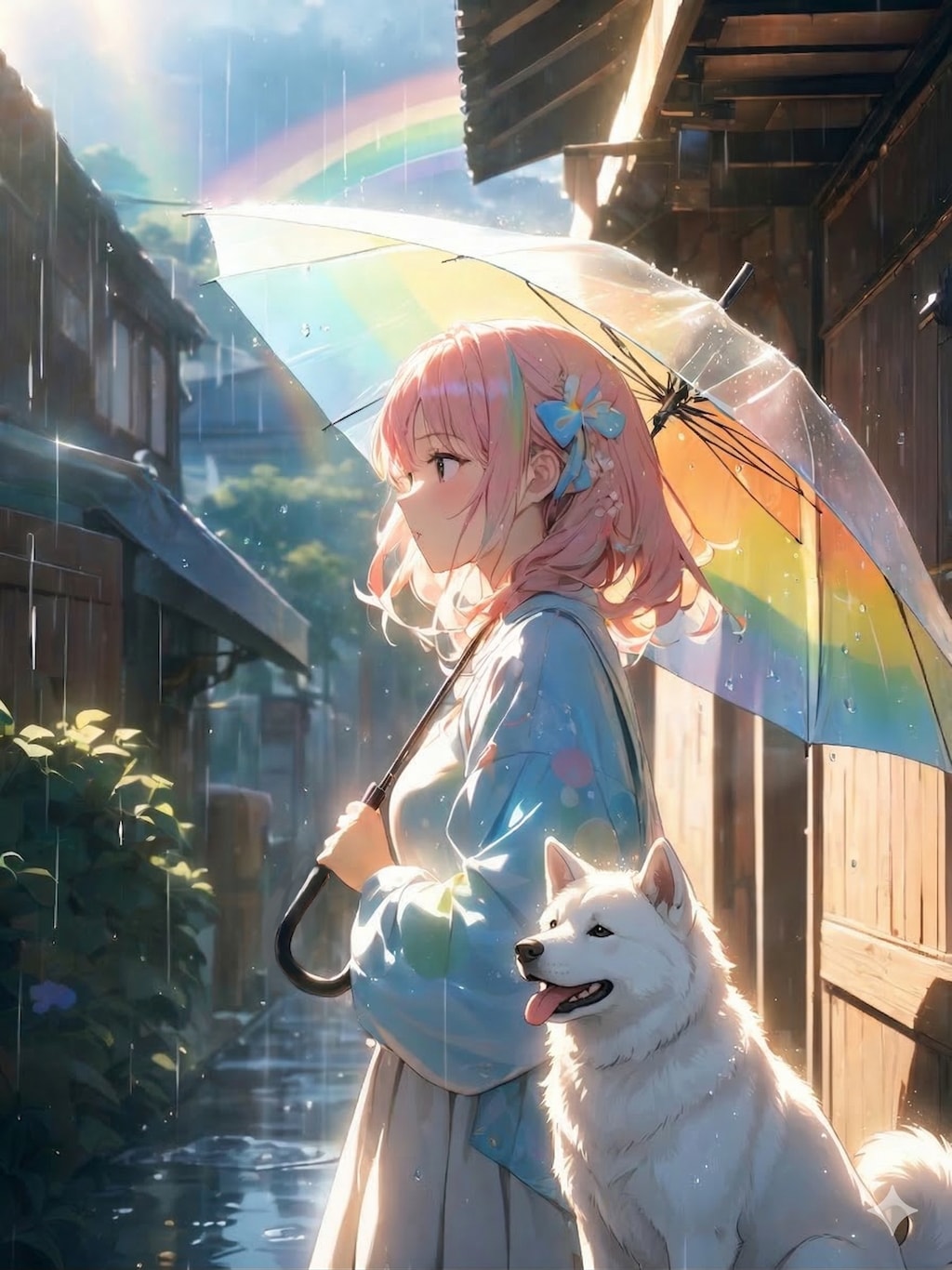 わんこと虹