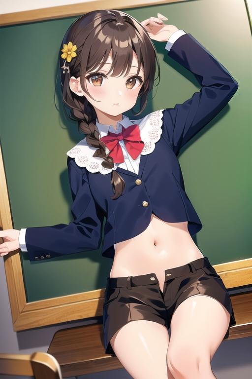 茶髪三つ編み