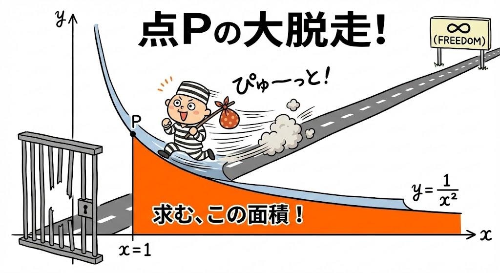 点Pは無限遠点へ