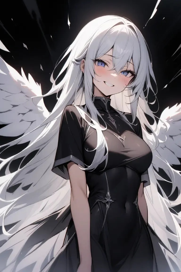漆黒の世界に舞い降りた純白の翼2(全年齢) | の人気AIイラスト・グラビア