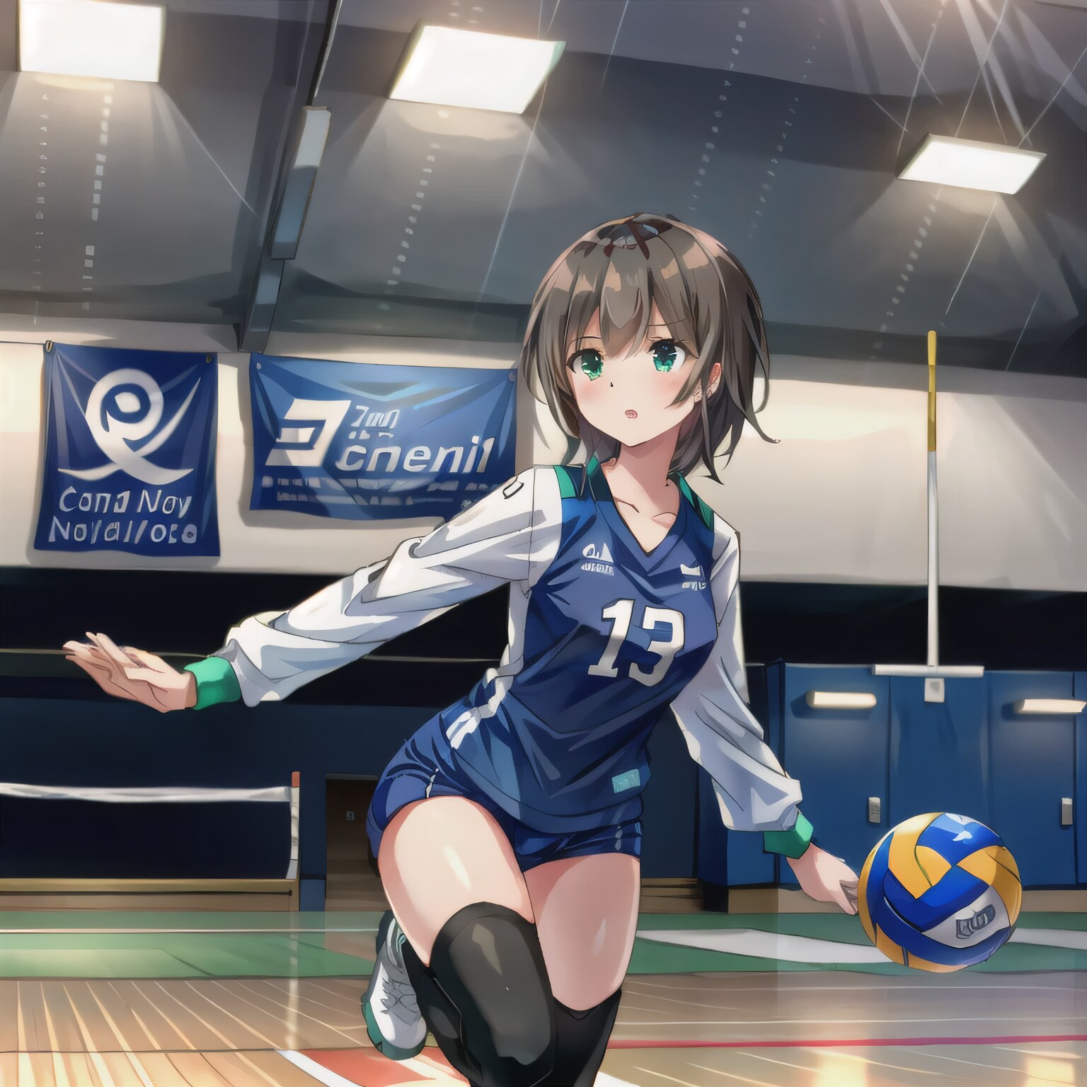 茶髪ボブでユニフォームの少女６ | の人気AIイラスト・グラビア