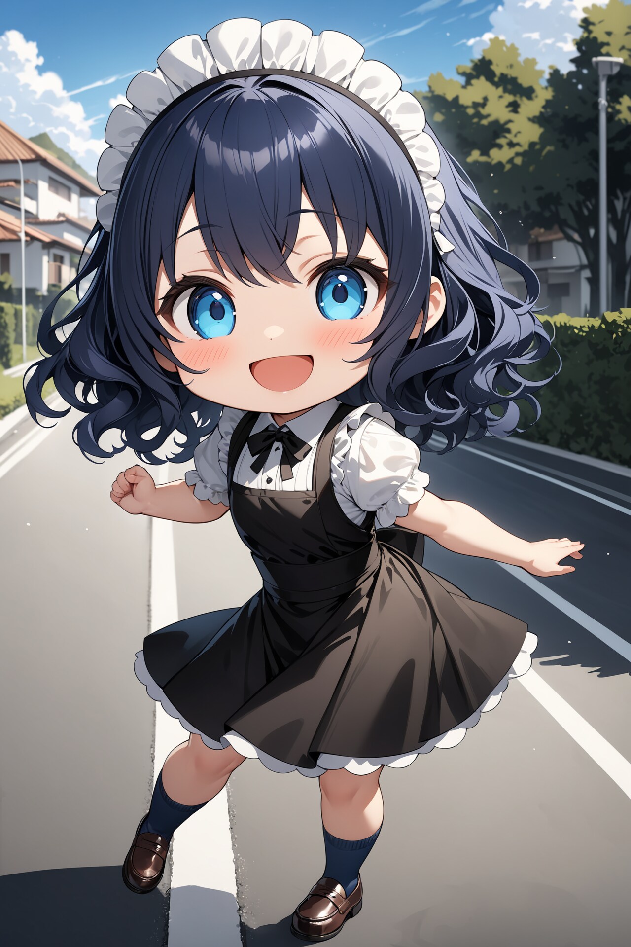 郊外で見かけたちびキャラメイドさん Y701