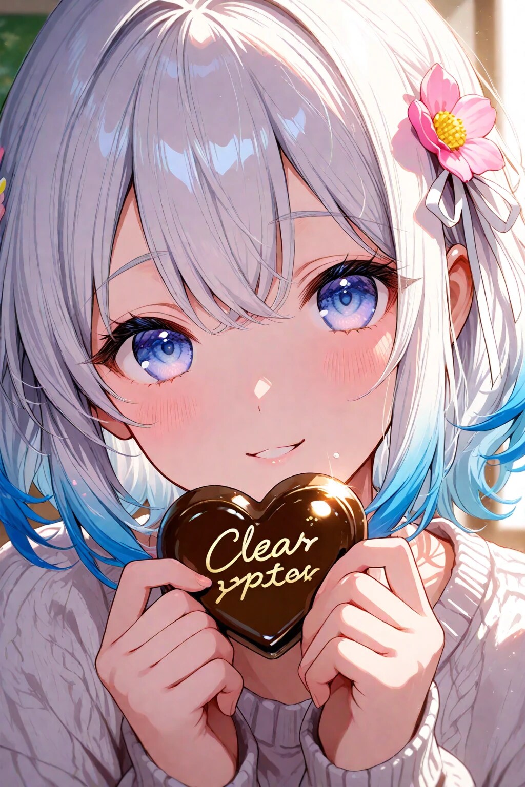 私が作ったチョコレート食べてね！