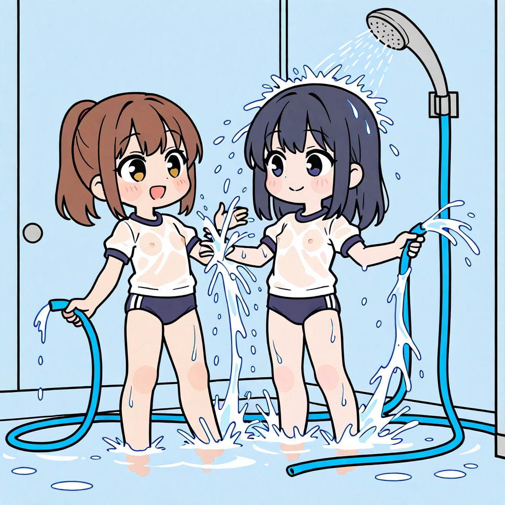 水かけあいっこ