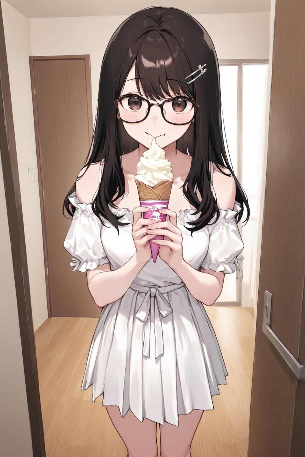 アイスをペロリ