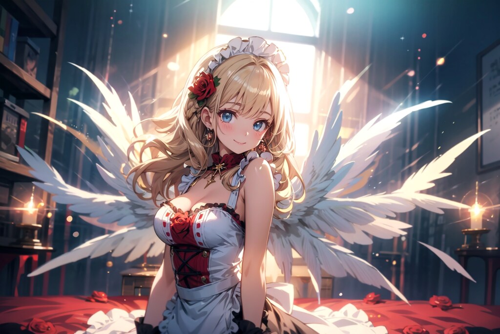 赤い薔薇をあしらった衣装