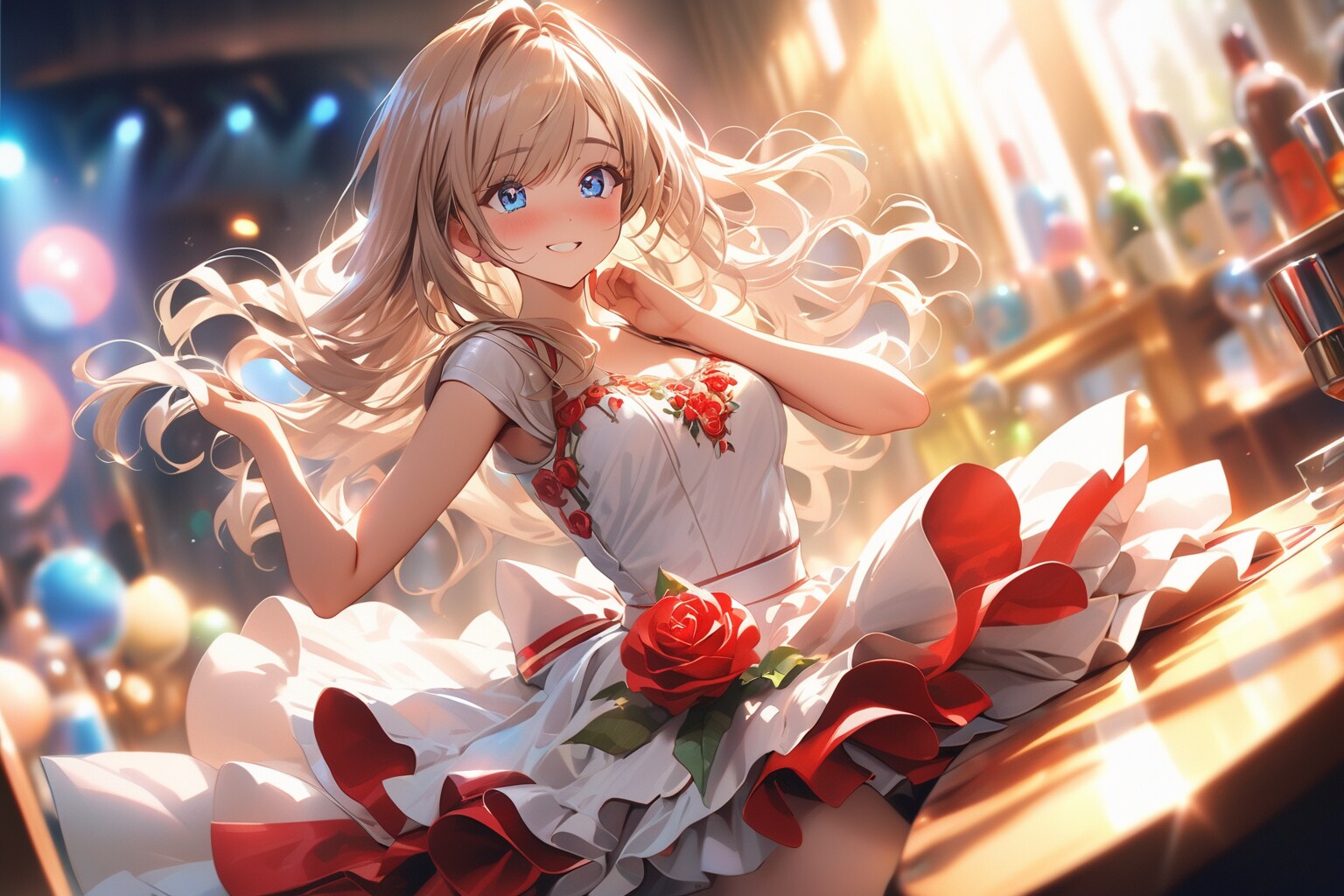 赤い薔薇をあしらった衣装 | の人気AIイラスト・グラビア