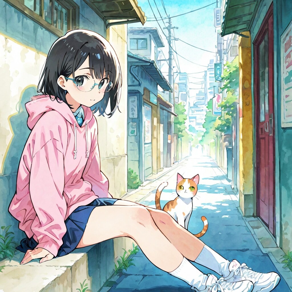 路地裏の少女2 | の人気AIイラスト・グラビア