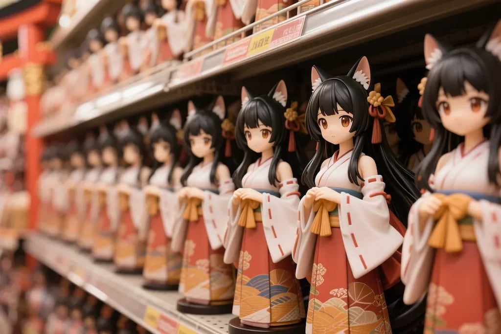 商品棚に大量に並ぶさくらちゃんフィギュア