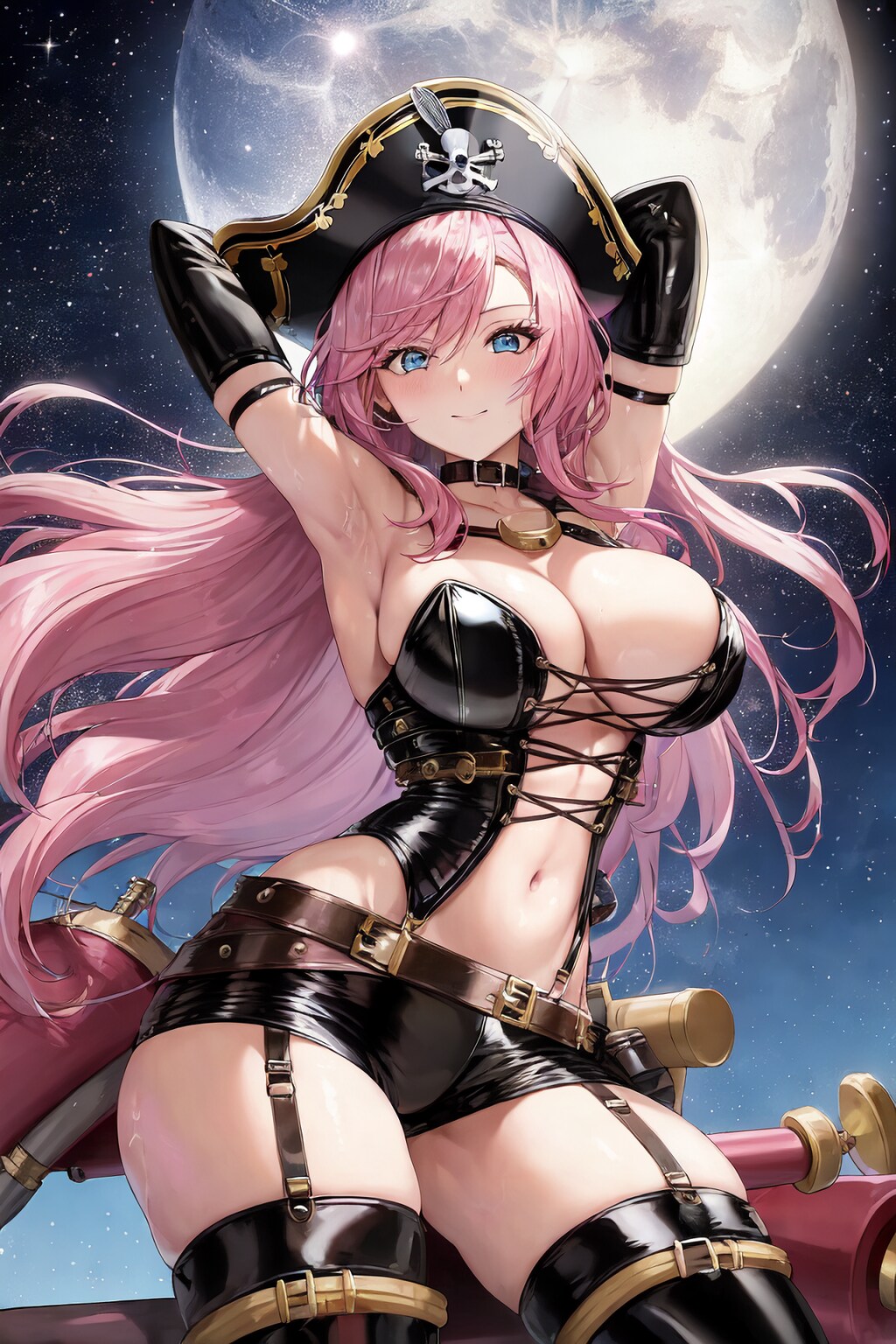 ピンク髪ロングボンデージ腋見せ女海賊ちゃんに略奪されたい ほらら