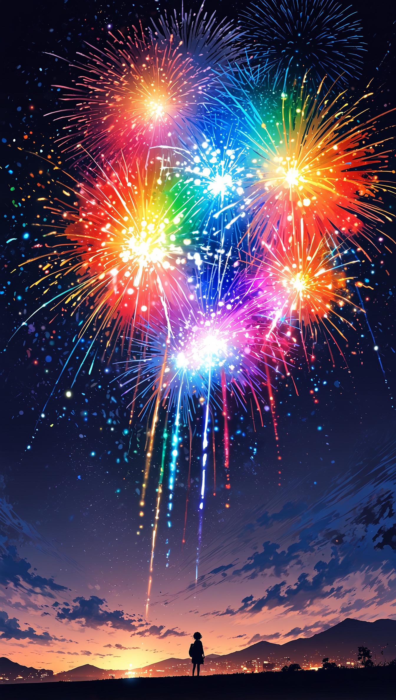 虹色の打ち上げ花火 part2 | の人気AIイラスト・グラビア