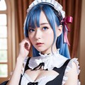 巨乳がたまらない中の人似のレムAIコスプレイヤーちゃん💕 7枚目