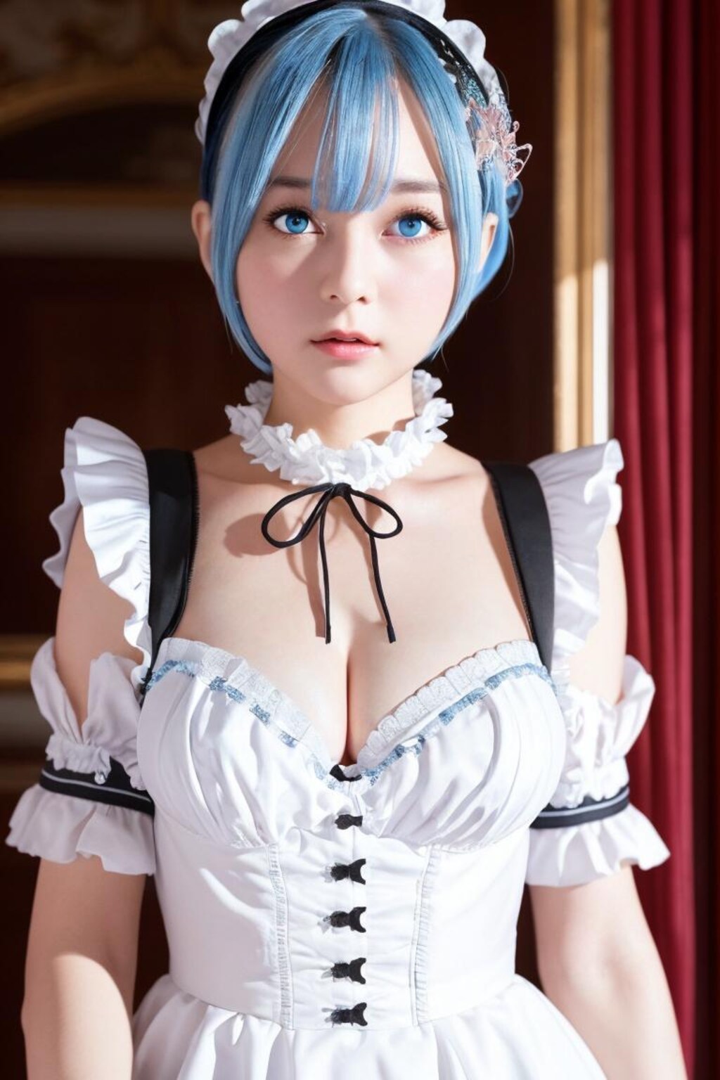 巨乳がたまらない中の人似のレムAIコスプレイヤーちゃん💕