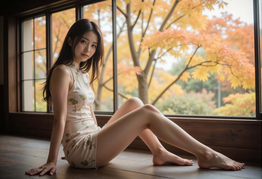 紅葉の見える部屋