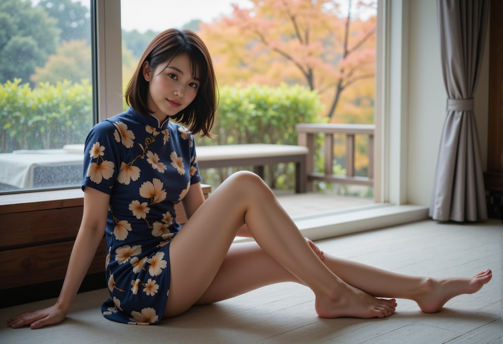 紅葉の見える部屋